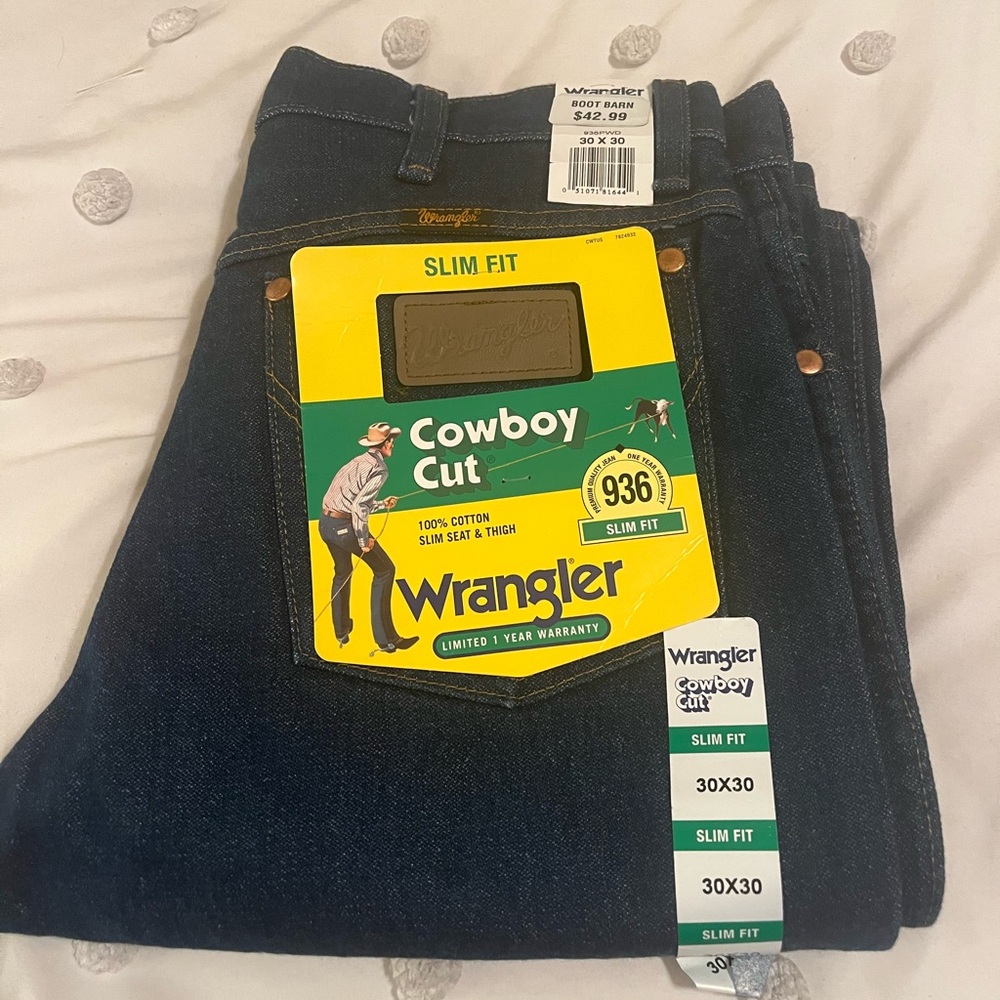 NWT Wrangler cowboy cut slim fit 30/30 jeans